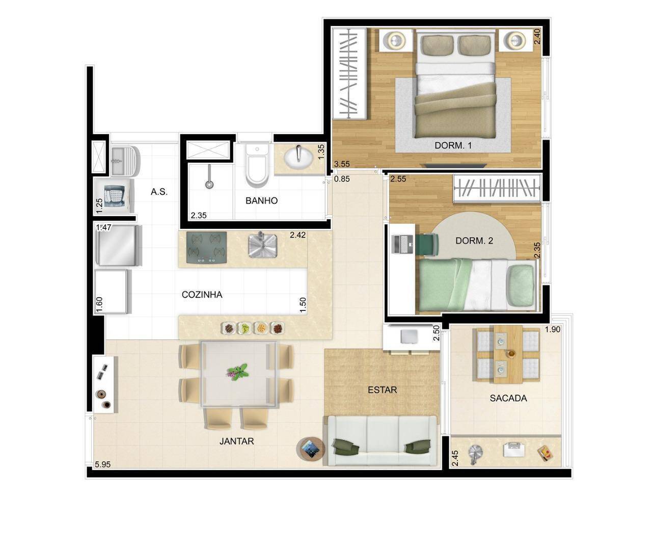 Apartamento à venda com 2 quartos, 56m² - Foto 16